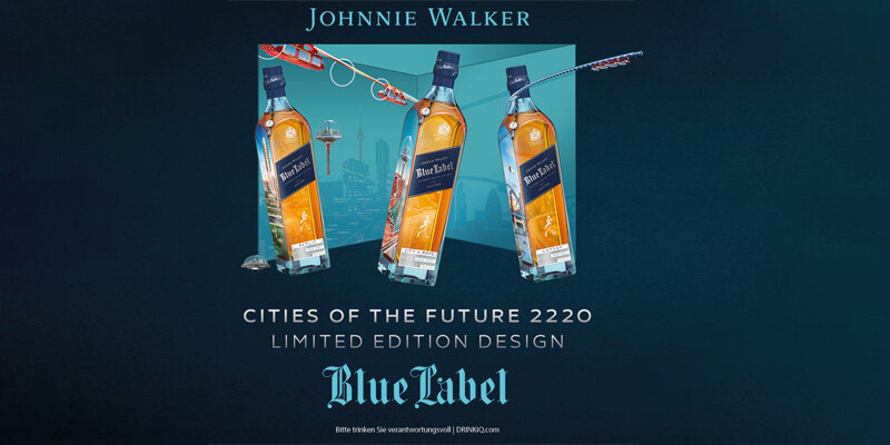 Sonderedition:  Blue Label Cities of the Future 2220 - Johnnie Walker x Luke Halls: Utopische Städte in 2220 - Limitierte Edition