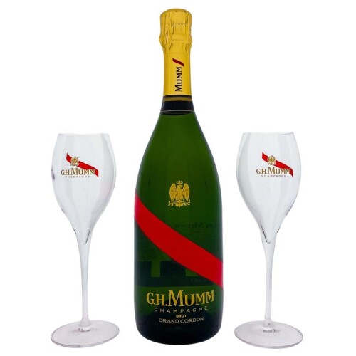 Mumm Champagner Grand Cordon Brut + 2 Gläser 750ml...