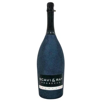 SCAVI & RAY Prosecco Spumante Extra Dry Glitzer-Look Schwarz 1500ml 11% Vol.