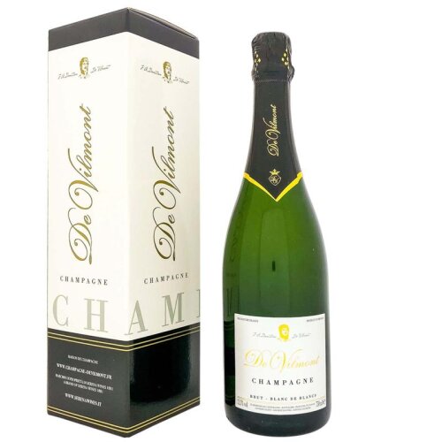 De Vilmont Champagner Blanc de Blancs + Box 750ml 12,5% Vol.