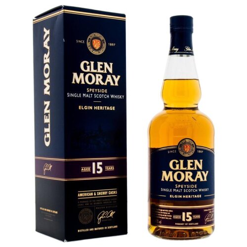 Glen Moray 15 YO + Box 700ml 40% Vol.