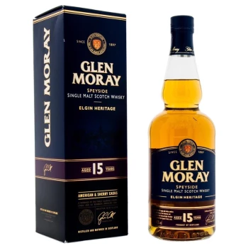 Glen Moray 15 Years + Box 700ml 40% Vol.