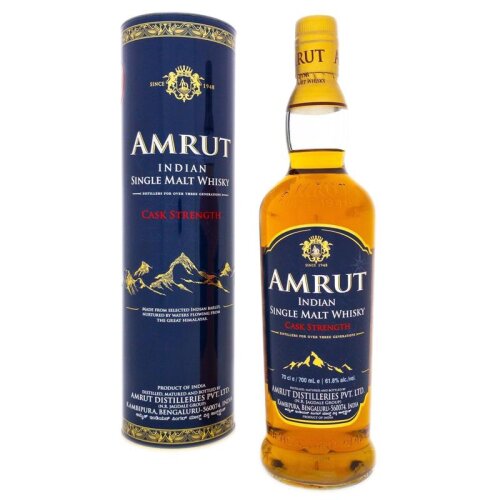 Amrut Indian Single Malt Cask Strength (neue Aufmachung) + Box 700ml 61,8% Vol.