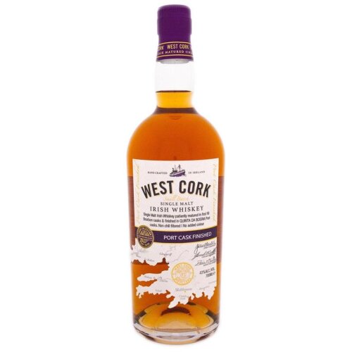 West Cork Single Malt Irish Whiskey Port Cask Finish 700ml 43% Vol.