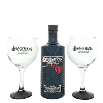 Brockmans Intensly Smooth Premium Gin + 2x Ballonglas...