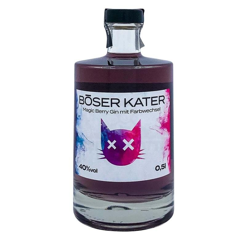 Böser Kater Magic Berry (Farbwechsel) Gin 500ml 40% Vol.