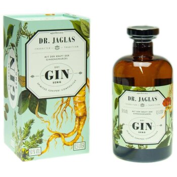 Dr. Jaglas Dry Gin Seng + Box 500ml 50% Vol.