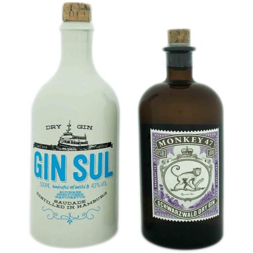 Gin Set: Monkey 47 500ml 47% Vol. + Gin Sul 500ml 43% Vol.