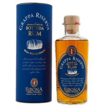 Sibona Grappa Riserva di Botti da Rum + Box 500ml 40% Vol.