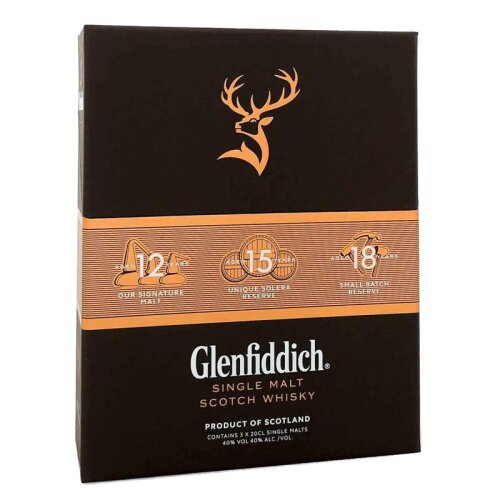 Glenfiddich 12/15/18 Years + Box 3x200ml 40% Vol.