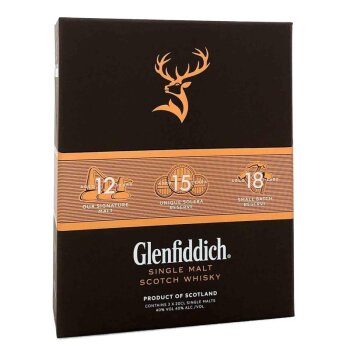 Glenfiddich 12/15/18 YO + Box 3x200ml 40% Vol.