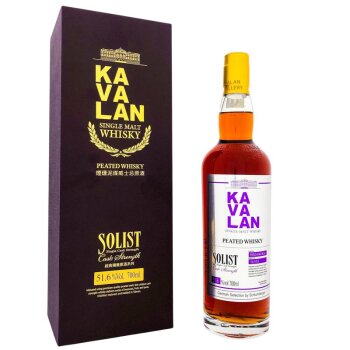 Kavalan Solist Peated Whisky Cask Strength + Box 700ml 51,6 % Vol.