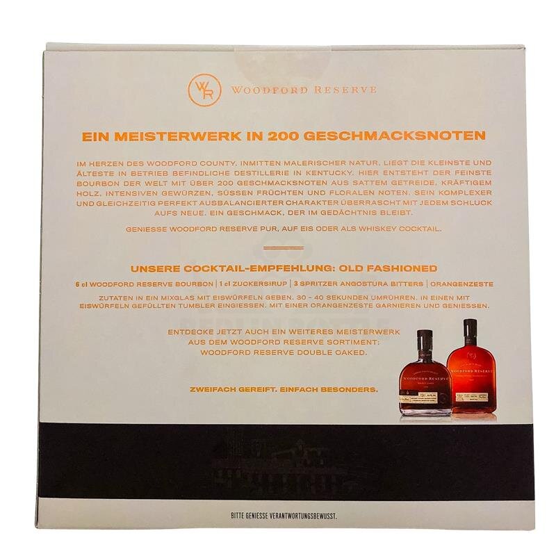25,39 Reserve 43,2% € + Vol., 700ml Woodford Kentucky Bourbon Box mit Glas