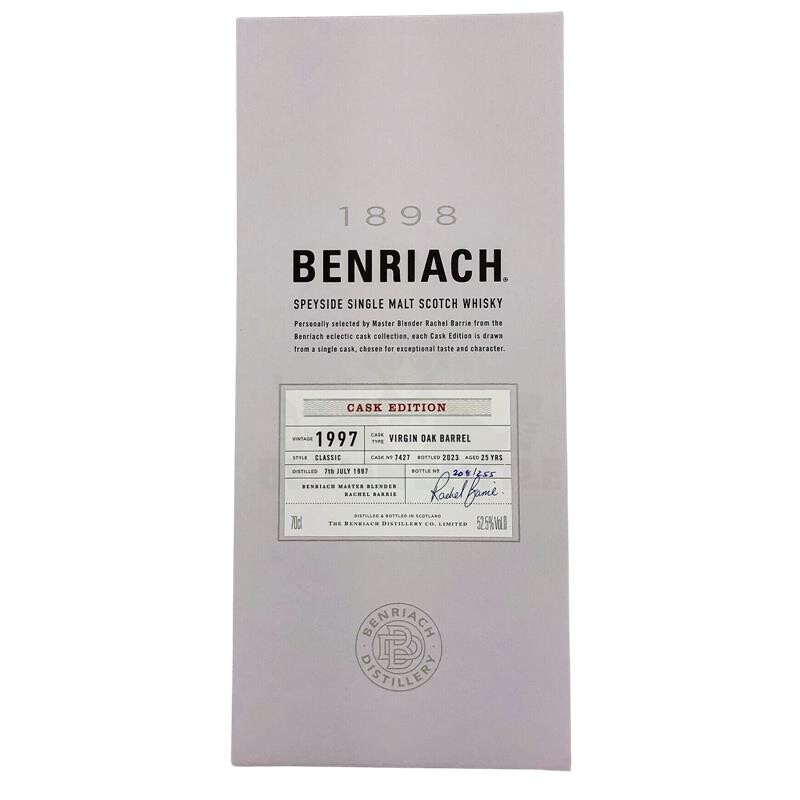 BenRiach Single Cask Edition 1997/2023 Virgin Oak Barrel 25 Years + 700ml 52,5% Vol.