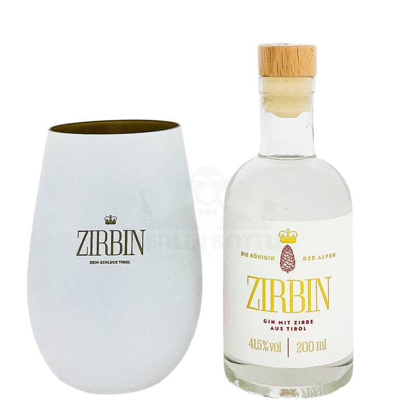 Zirbin Gin + Box mit Becher 200ml 41,5% Vol.