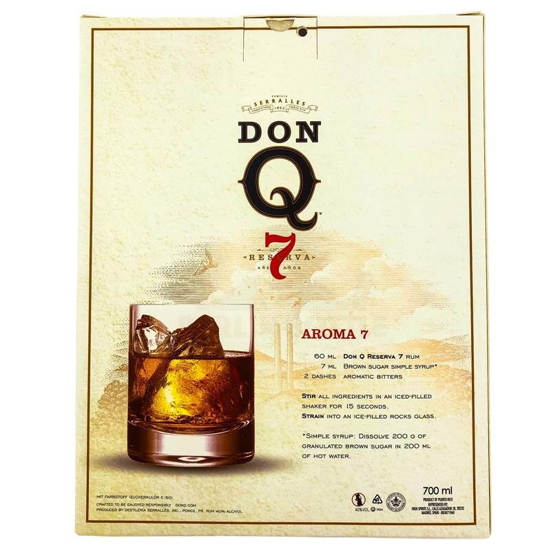 Don Q Reserva 7 Years + Box & 2 Gläser 700ml 40% Vol.