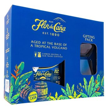 Flor de Cana Centenario 12 Years + 2 Gläser & Box 700ml 40% Vol.