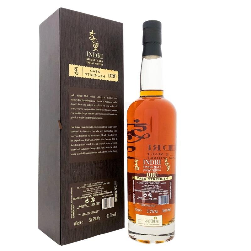 Indri Dru Indian Single Malt Whisky + Box 700ml 57,2% Vol.