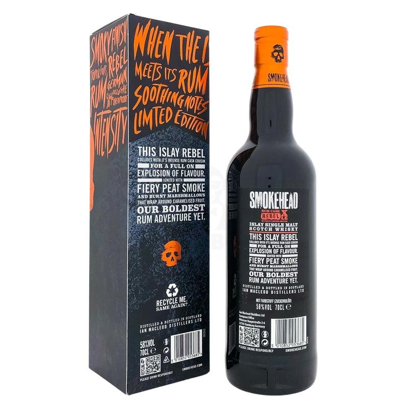 Smokehead Rum Cask Rebel XLE + Box 700ml 58% Vol.